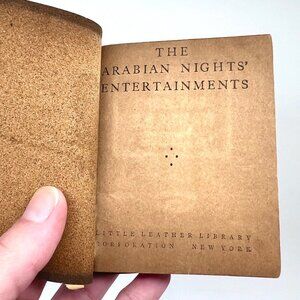 Arabian Nights Little Leather Library Book Antique Red Suede Pocket Edition